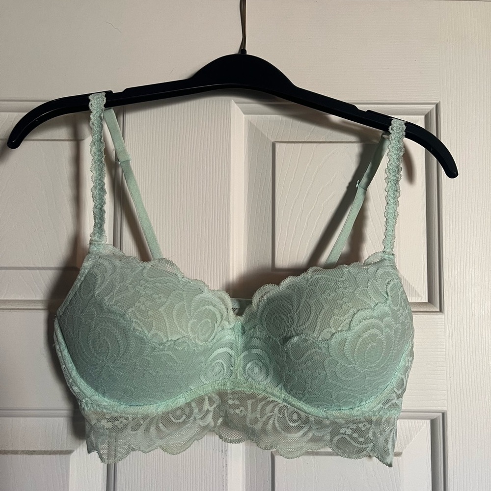 Pink Victoria Secret Mint Green Lace Bralette